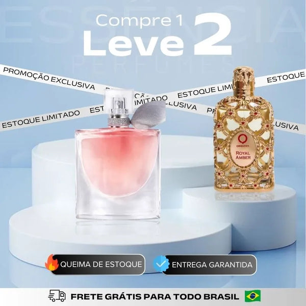 Kit 2 Perfumes Femininos Importados (100ml cada)  - La Vie + Royal Amber
