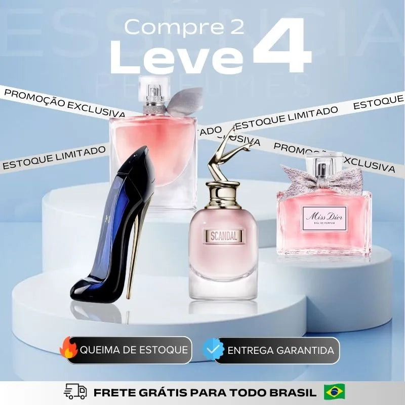 Kit 4 Perfumes Femininos Importados (100ml cada)  - Good Girl + Miss Dior + La Vie + Scandal