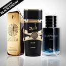 KIT 3 PERFUMES MASCULINOS IMPORTADOS (100ml cada) | ASAD LATTAFA + ONE MILLION + SAUVAGE DIOR [ESQUENTA BLACK FRIDAY]